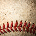 Closeup of a dirty baseball