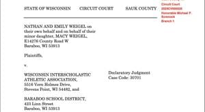 Baraboo student sues to challenge WIAA transfer eligibility rule