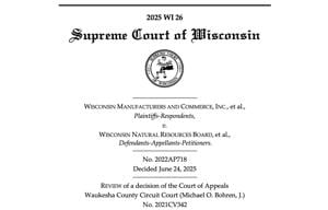 Wisconsin Supreme Court rules DNR can enforce pollutant rules without rulemaking