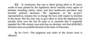 Wisconsin Supreme Court overturns state’s 1849 abortion law